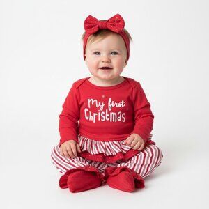 Baby Girl's Girls First 1st Christmas Outfit Set 3 Months NWT